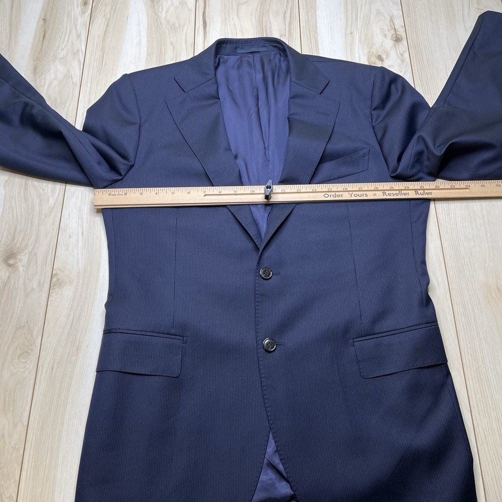 SuitSupply Vitale Barberis Super 110s Sports Blazer Striped Jacket Blue Men 41R - Picture 10 of 16